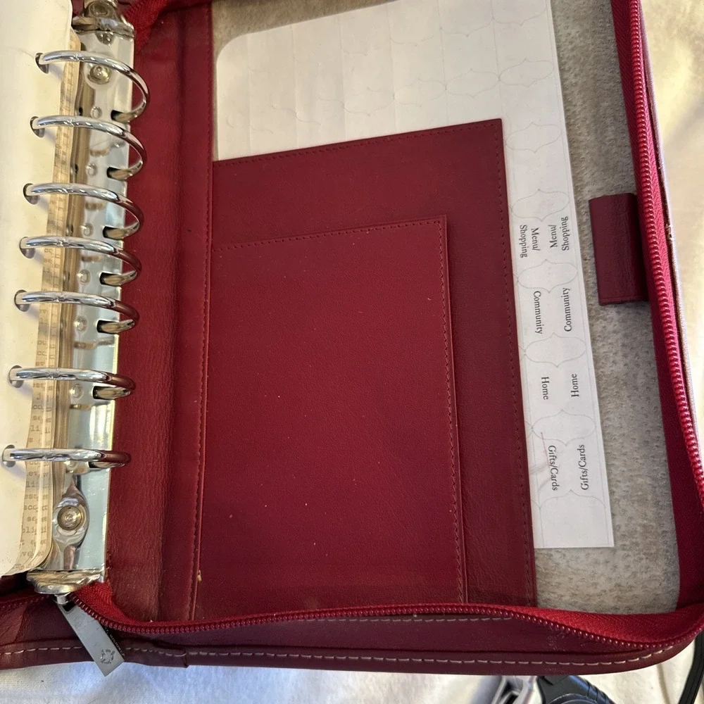 Franklin Covey 7 Ring Genuine Full Grain Leather Inside & Out 11x8